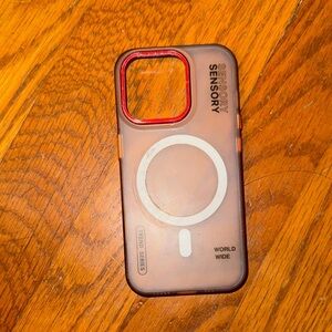 iPhone 15 Pro Phone Case - Black and Red clear MagSafe